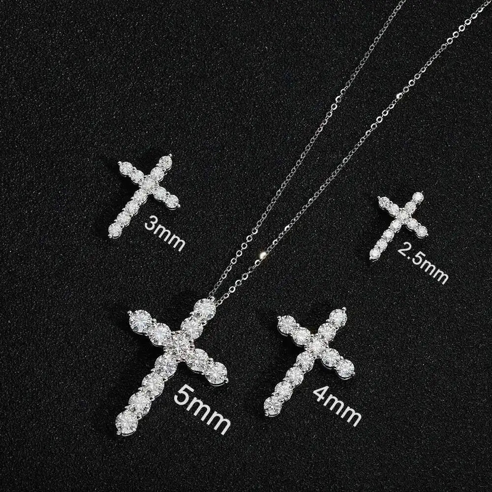 Lumière Croix moissanite necklace — polished cross detail