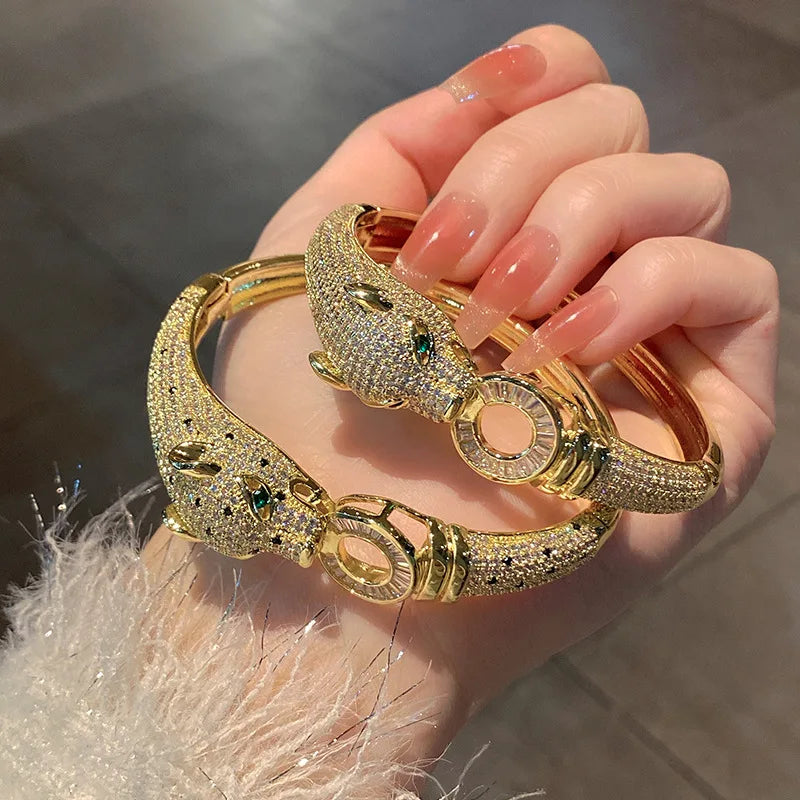Féline Pavé Cuff Bracelet with cubic zirconia accents — alternate view
