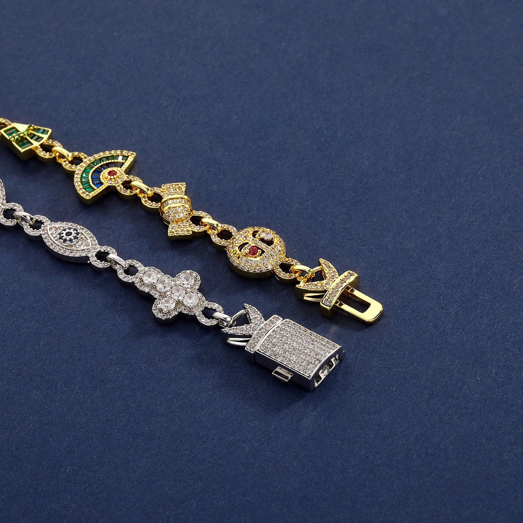 Lumière Cubic Zirconia Charm Link Bracelet — detail view 4