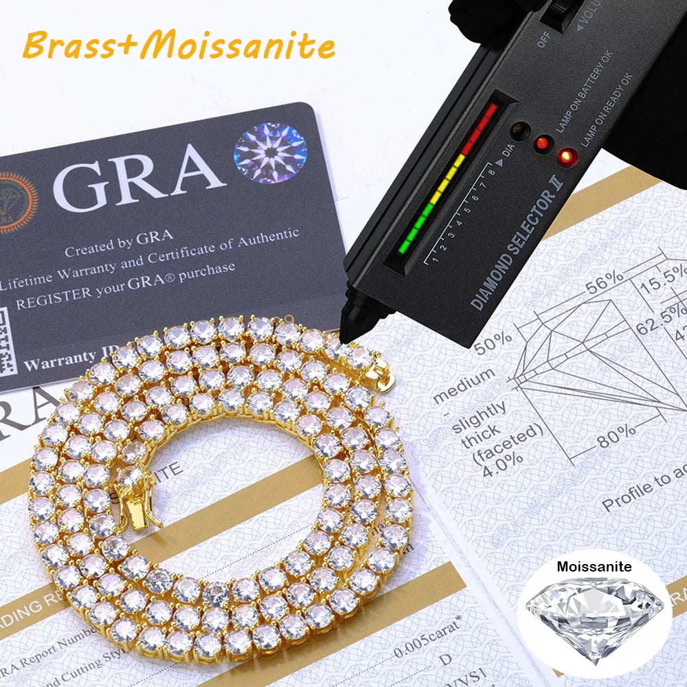 Noir Éclat moissanite tennis chain — premium stone detail