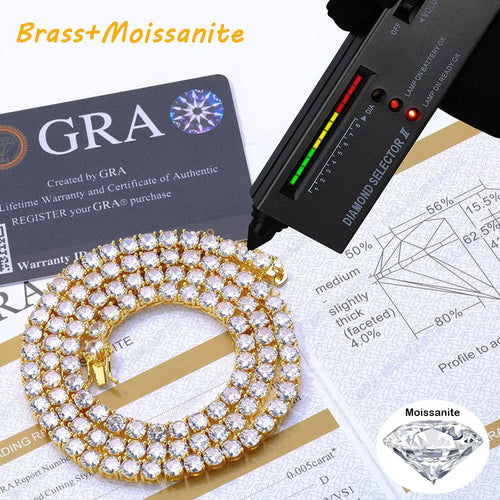 Noir Éclat moissanite tennis chain — premium stone detail