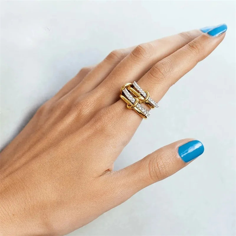 Duo Ligne Mixed-Metal Ring — detail view 4