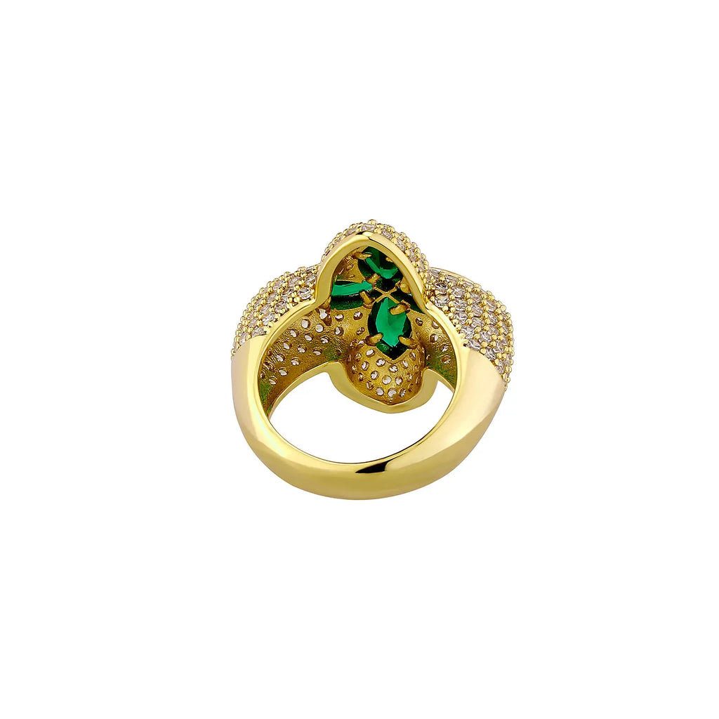 Fleur Clover Cubic Zirconia Ring — detail view 4