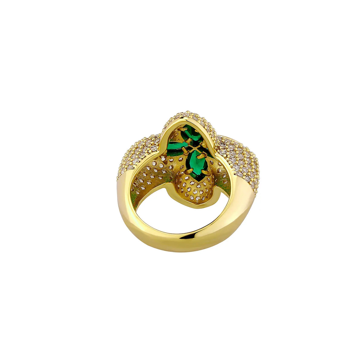 Fleur Clover Cubic Zirconia Ring — detail view 4
