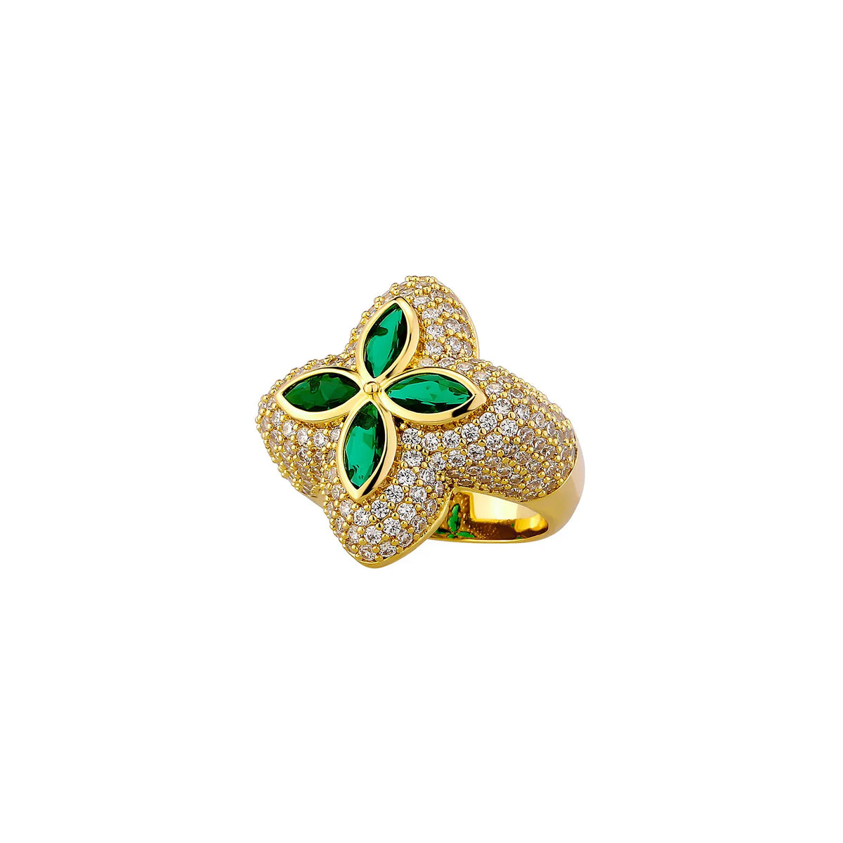 Fleur Clover Cubic Zirconia Ring — detail view 6