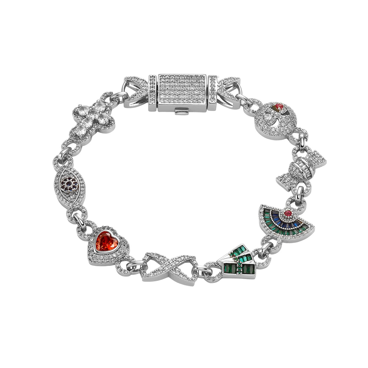 Lumière Cubic Zirconia Charm Link Bracelet — detail view 7