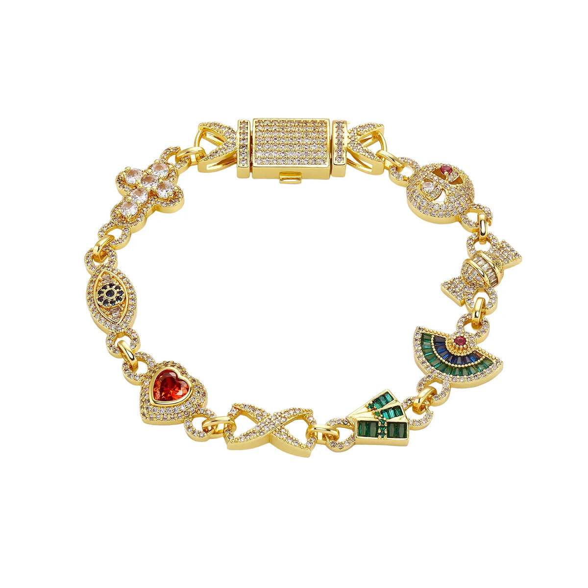 Lumière Cubic Zirconia Charm Link Bracelet — detail view 8