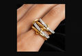 Duo Ligne mixed-metal ring on black velvet