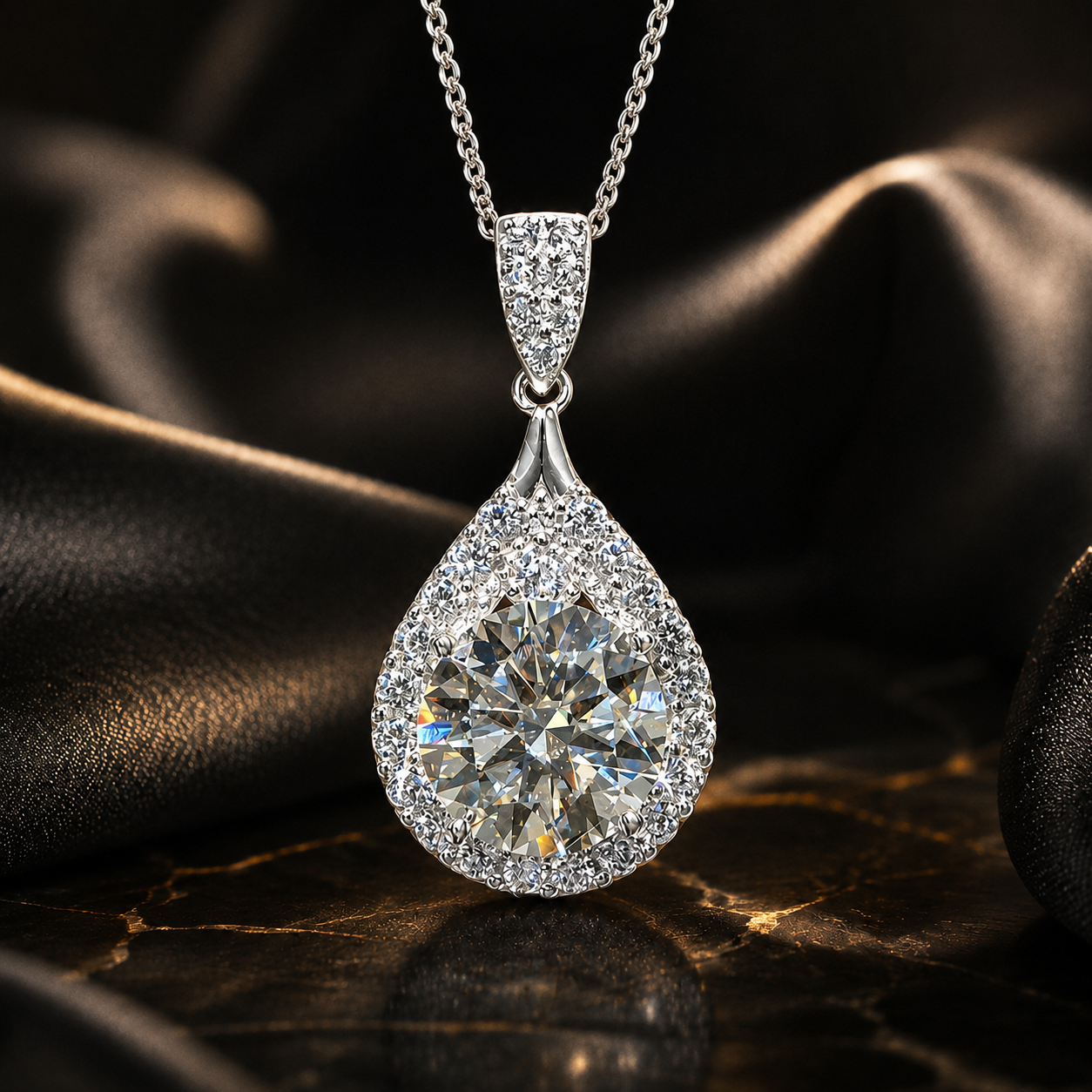 Étoile Drop Moissanite Necklace — corrected luxury hero